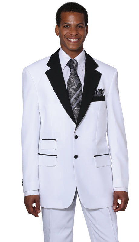 Milano Moda Suit 7022-White/Black