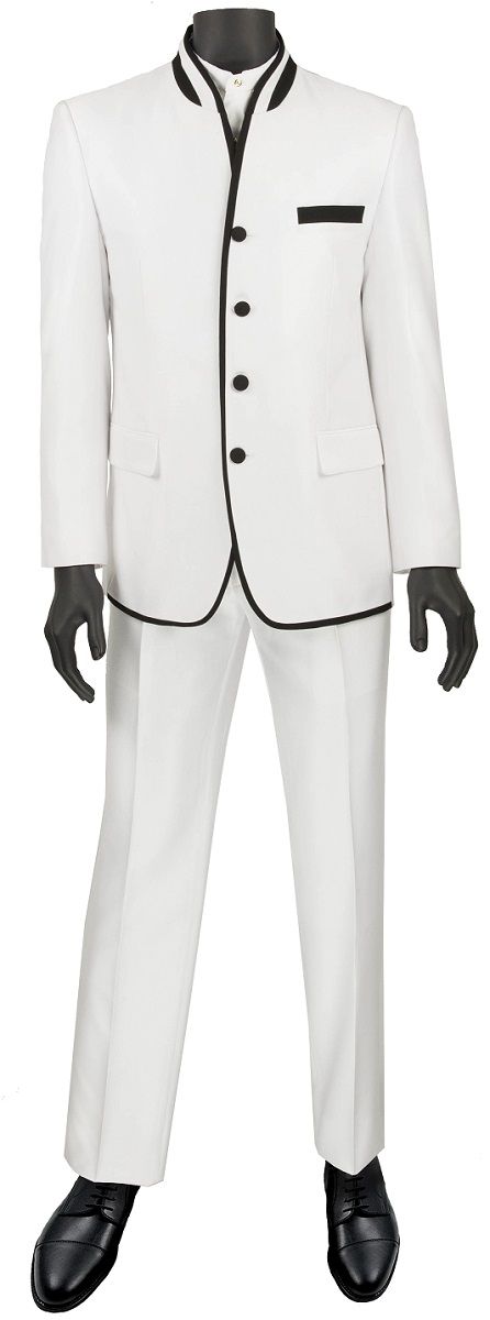 Vinci Men Suit S4HT-1-White - Church Suits For Less