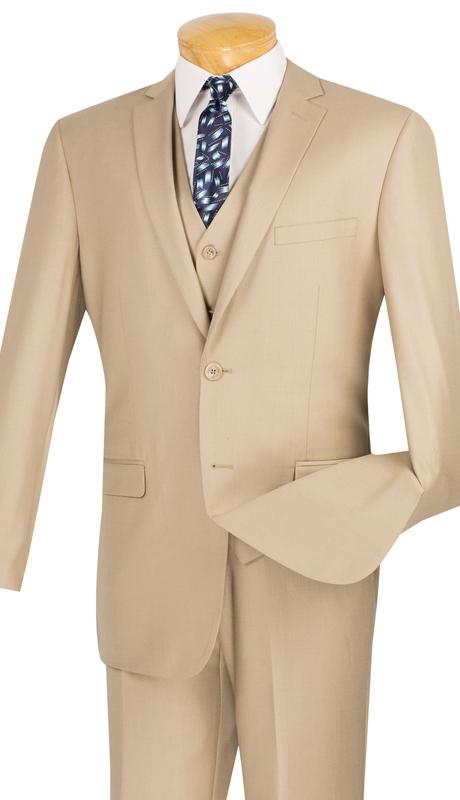 Vinci Men Suit SV2900C-Beige - Church Suits For Less