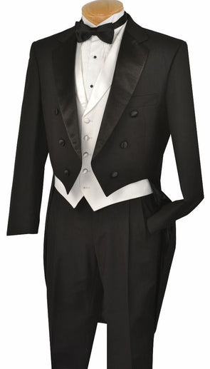 Vinci Men Tuxedo T-2X-Black - Church Suits For Less